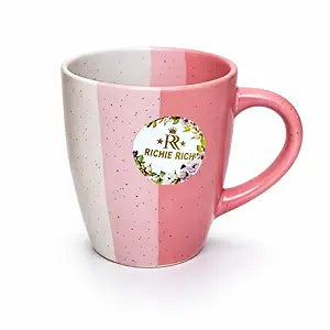 Ceramic Mug Set of 2 Matching Coffee Cups Premium Ceramic Tea Coffee Mug Set for Home Kitchen Office Stylish Drinking Cups for Tea Coffee Milk Hot Beverages | Pink