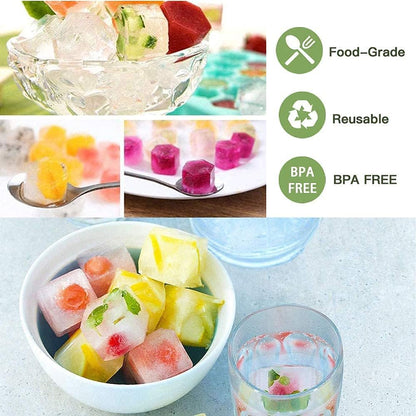 AIG Silicone Ice Cube Trays with Lids – 4 Pack Easy-Release Hexagon Ice Maker for Freezer, Reusable Food-Grade Ice Molds for Cocktail Bar, Whiskey, Iced Coffee & Home Kitchen (Blue)