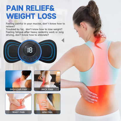 EMS Muscle Stimulator ABS Trainer – Rechargeable Electronic Muscle Toning Pad for Abs, Arms, Legs & Waist | Fitness Massager with LCD Display