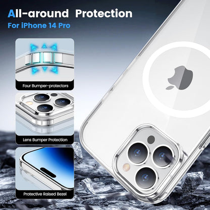 AIG Clear MagSafe Case for iPhone 14 Pro – Slim, Shockproof & Anti-Yellowing (6.1")