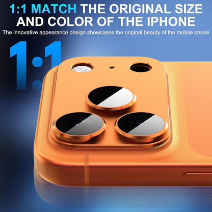 AIG Camera Lens Protector for iPhone 17 Pro Max – 9H Tempered Glass, Metal Ring, Orange Joint