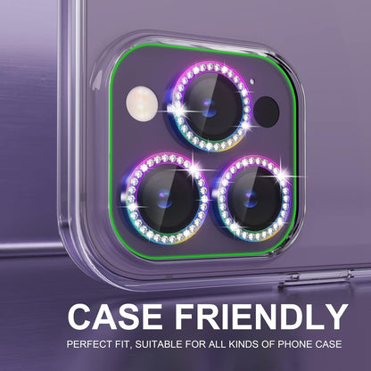 AIG iPhone 14 Pro/14 Pro Max Camera Lens Protector Bling – Colorful Diamond
