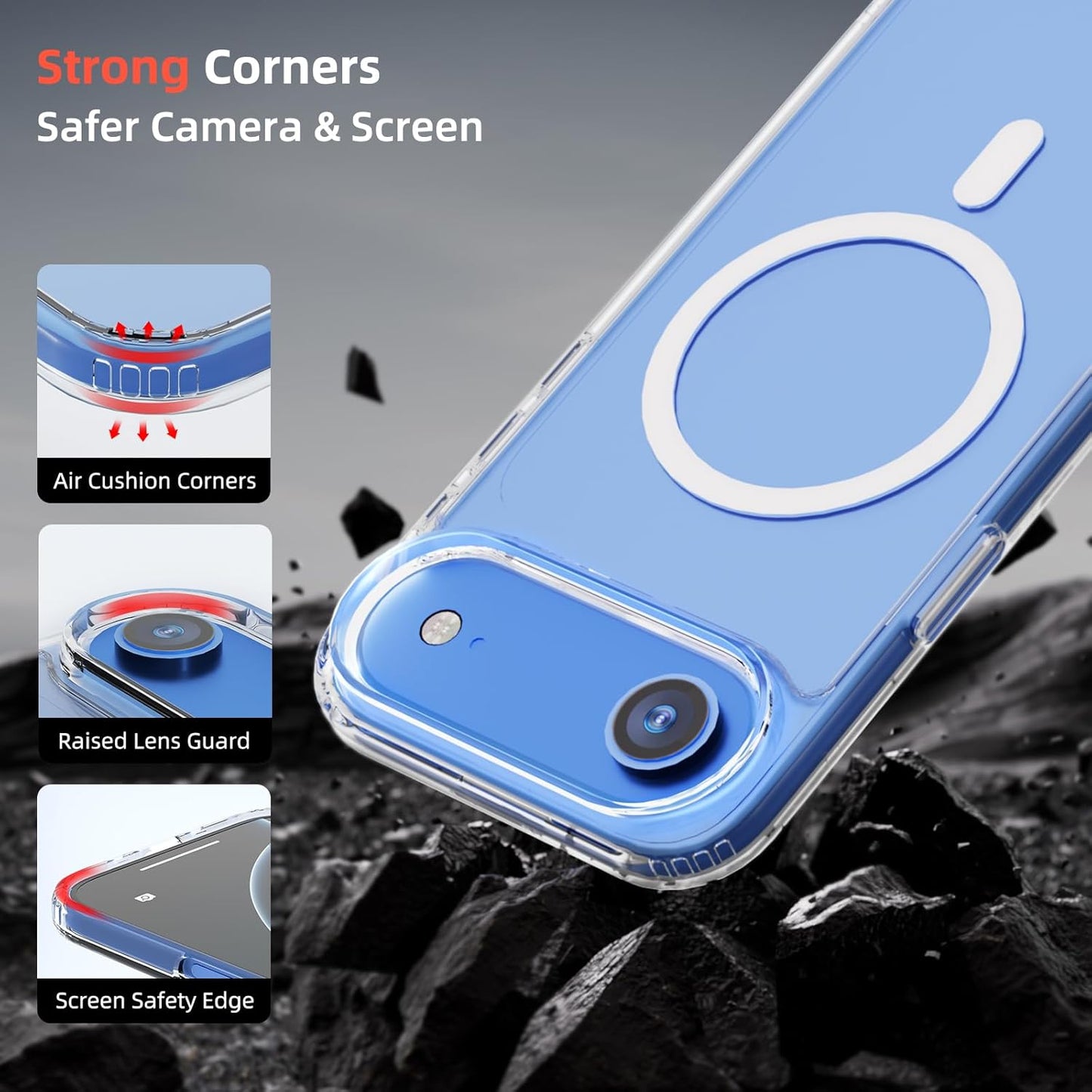 AIG Clear Hybrid Case for iPhone 17 Air – MagSafe, Shockproof, Transparent Cover