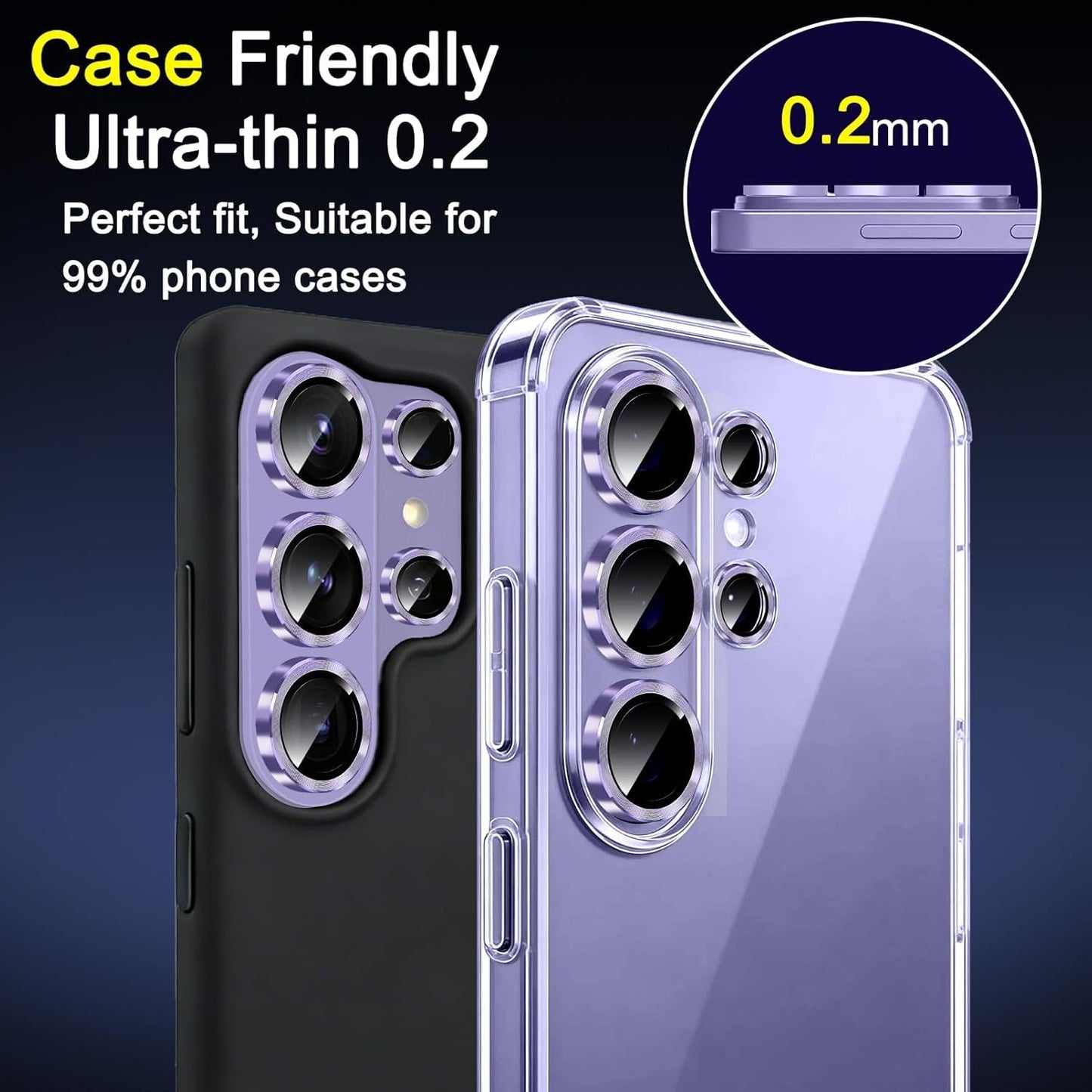 AIG 9H Camera Lens Protector for Samsung Galaxy S26 Ultra – AR/AF Coated, Scratch Resistant, UHD Clear, Purple Ring