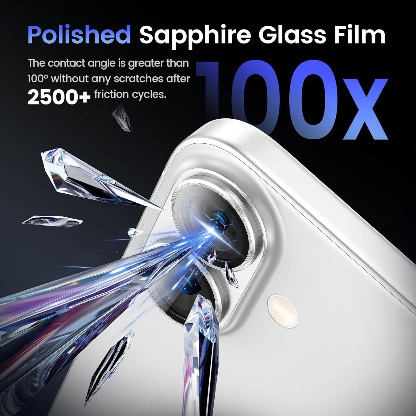 AIG Camera Lens Protector for iPhone 16 / 16 Plus – Tempered Glass with Metal Frame - Silver Joint