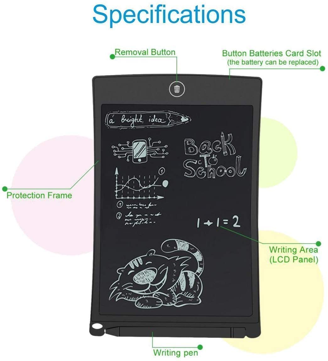 AIG 8.5 Inch LCD Writing Tablet for Kids & Adults | Reusable Drawing Pad, Handwriting & Learning Board | Space Grey - (02 Pack)
