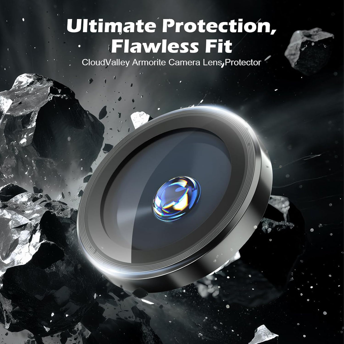 AIG Camera Lens Protector for iPhone 17 Pro/17 Pro Max – 9H Tempered Glass, Black