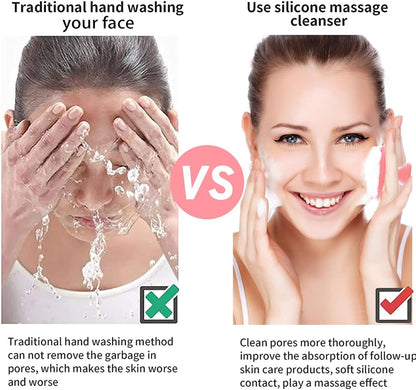 Silicone Face Scrubber (Pink, 1 Pack) – Soft Deep Cleansing Brush