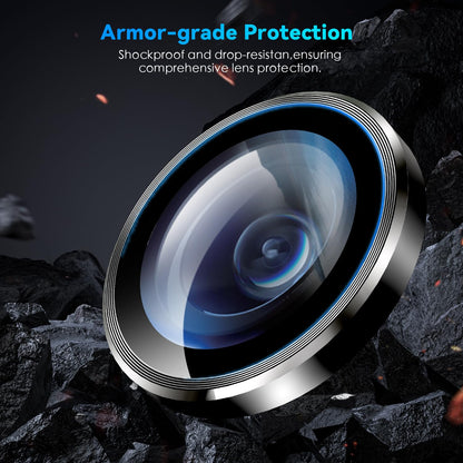 AIG Camera Lens Protector for iPhone 16/16 Plus – 1s Install, HD Glass, Case-Friendly Metal Ring, Black