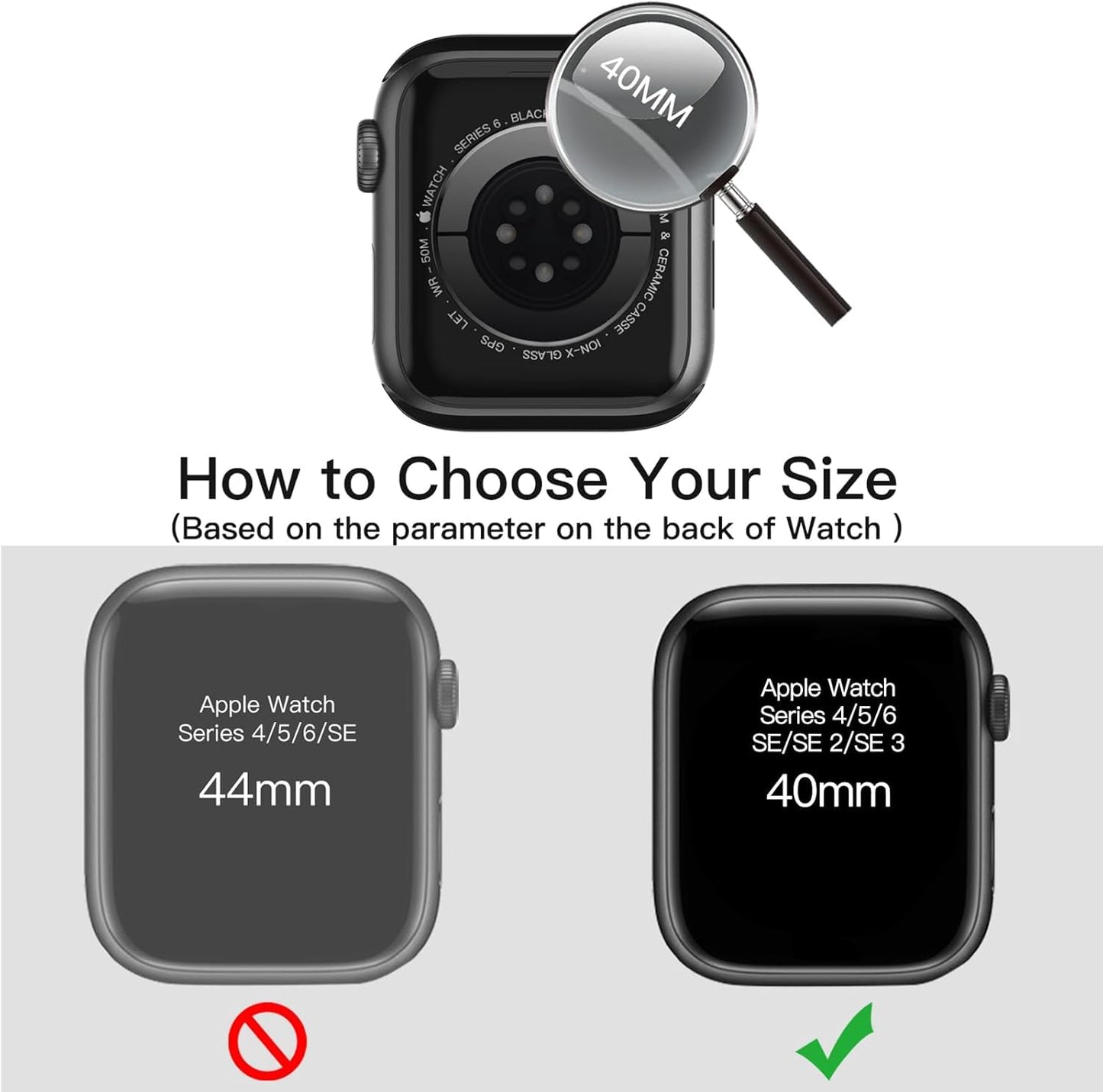 AIG Clear Hard Case with Tempered Glass for Apple Watch 40mm (Series 4/5/6) - Black (04 PACK)
