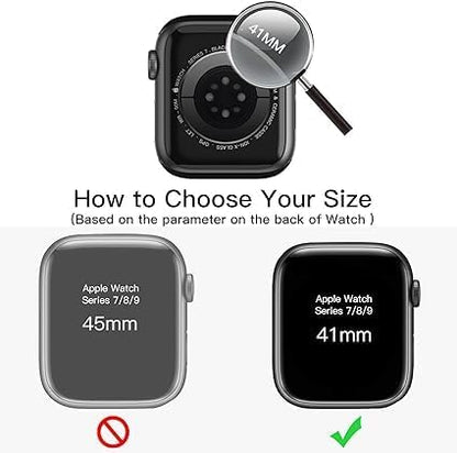 AIG Apple Watch Series 7 Case 41mm – 1-Pack Hard PC with Built-in Tempered Glass, Black