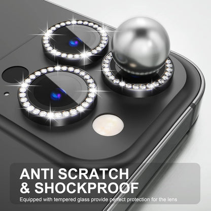 AIG iPhone 14 Pro/14 Pro Max Camera Lens Protector Bling – Diamond Black