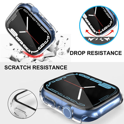 AIG Apple Watch 45mm Hard Case with Tempered Glass Screen Protector, Ultra-Thin Protective Cover for Series 9/8/7 - Clear/Transparent (1 Pack)