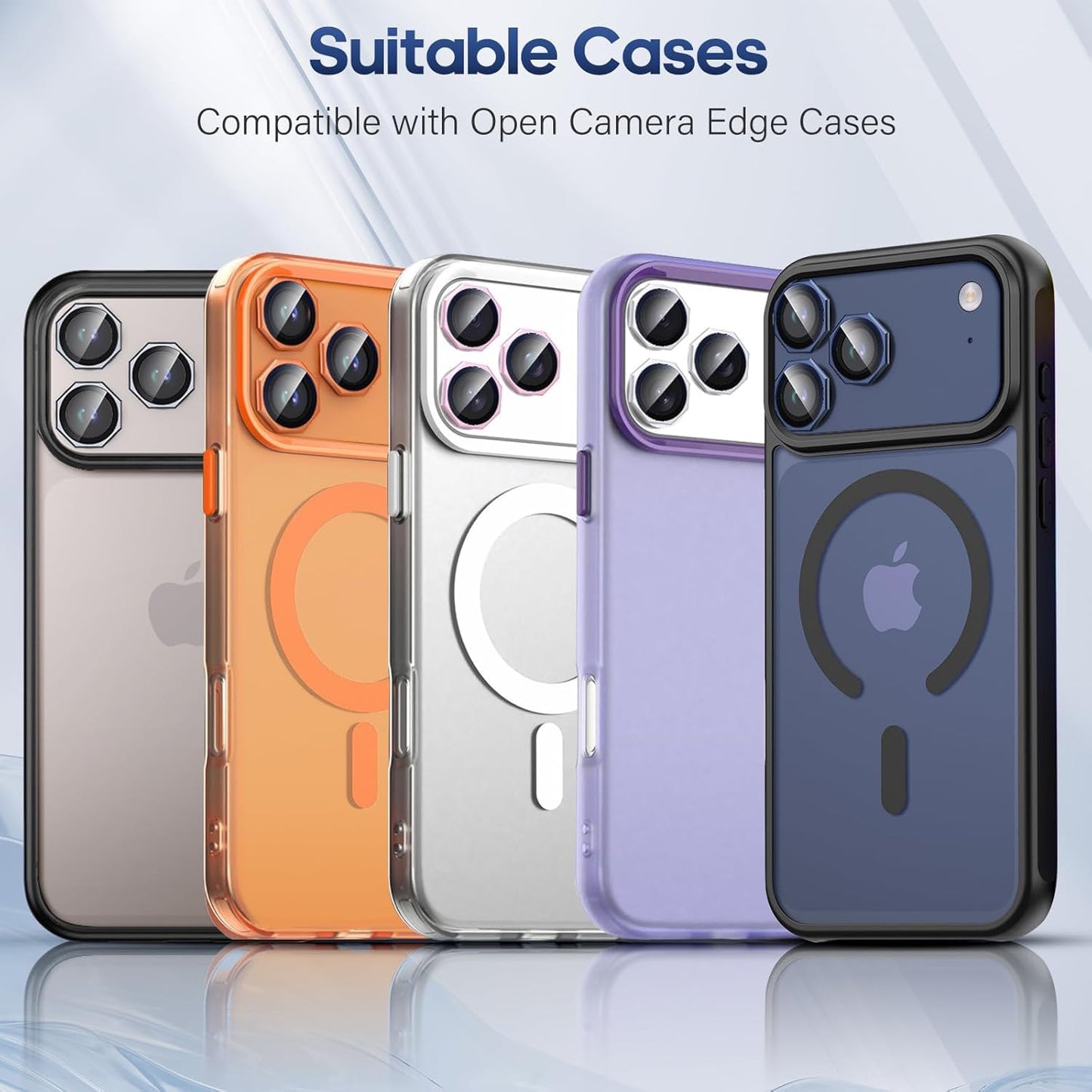 AIG Camera Lens Protector for iPhone 17 Pro / 17 Pro Max / 16 Pro – 9H Tempered Glass Octagon Metal Ring Cover (GREY, HD Clear, Easy Install)