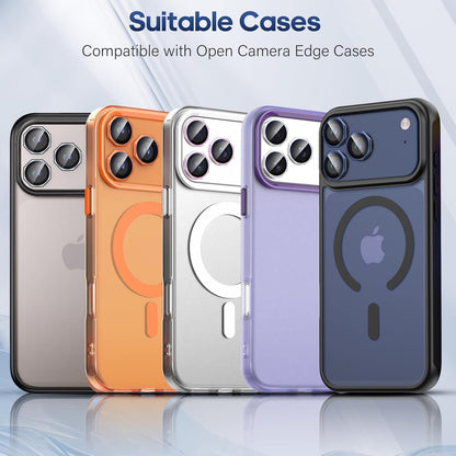 AIG Camera Lens Protector for iPhone 17 Pro / 17 Pro Max / 16 Pro – 9H Tempered Glass Octagon Metal Ring Cover (GREY, HD Clear, Easy Install)