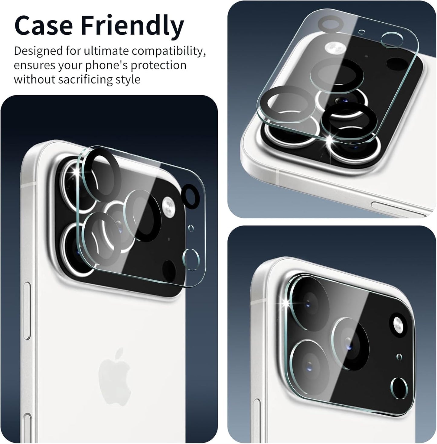 AIG (02 Pack) Camera Lens Protector for iPhone 17 Pro/Pro Max –9H Tempered Glass with Transparent Joint, Scratch Resistant, HD Clear- Transparent