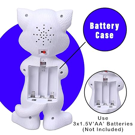 AIG Talking Tom Cat Toy for Kids | Voice Repeating Talking Cat with Songs & Stories | Interactive Funny Sound Toy – White