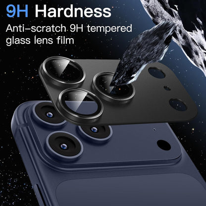AIG Camera Lens Protector for iPhone 17 Pro – 9H Tempered Glass, Metal Ring, Black Joint