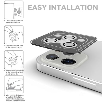 AIG Camera Lens Protector for iPhone 13 Pro/13 Pro Max – Tempered Glass & Aluminum Cover - Silver