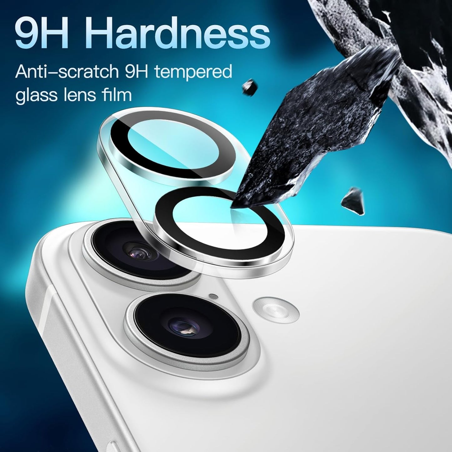 AIG Camera Lens Protector for iPhone 16/16 Plus (3-Pack) – 9H Tempered Glass, HD Clear, Anti-Scratch, Case Friendly