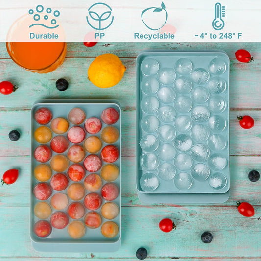 AIG (01 Pack) 33-Sphere Ice Cube Tray with Lid – Easy Release Reusable Ice Mold for Freezer & Drinks (Copy)