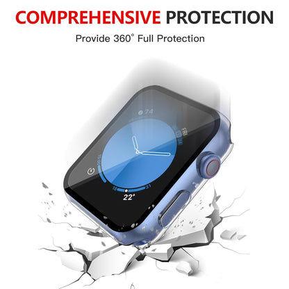 AIG Bumper Hard Case with Tempered Glass for Apple Watch Compatible with Series 6/5/4, 40mm Ultra-Thin Protective Cover with iWatch Screen Protector - Black+Clear (02 PACK)