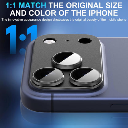 AIG Camera Lens Protector for iPhone 17 Pro Max – 9H Tempered Glass, Metal Ring, Black Joint