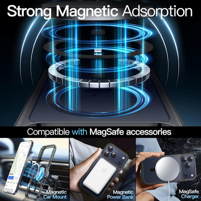 AIG Magnetic Case for iPhone 17 Pro Max (6.9") – Clear Back Black Frame