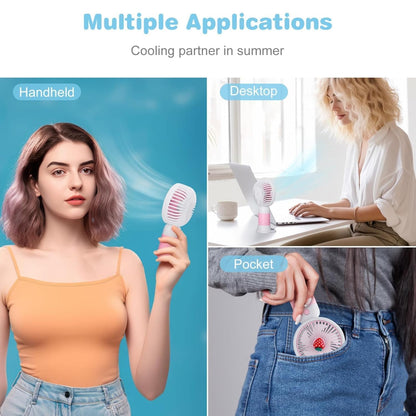 AIG Portable Rechargeable Mini Fan | USB Handheld Personal Cooling Fan with 3 Speed Modes | Silent Travel Fan for Office, Makeup, Kitchen & Outdoor Use | Random Color