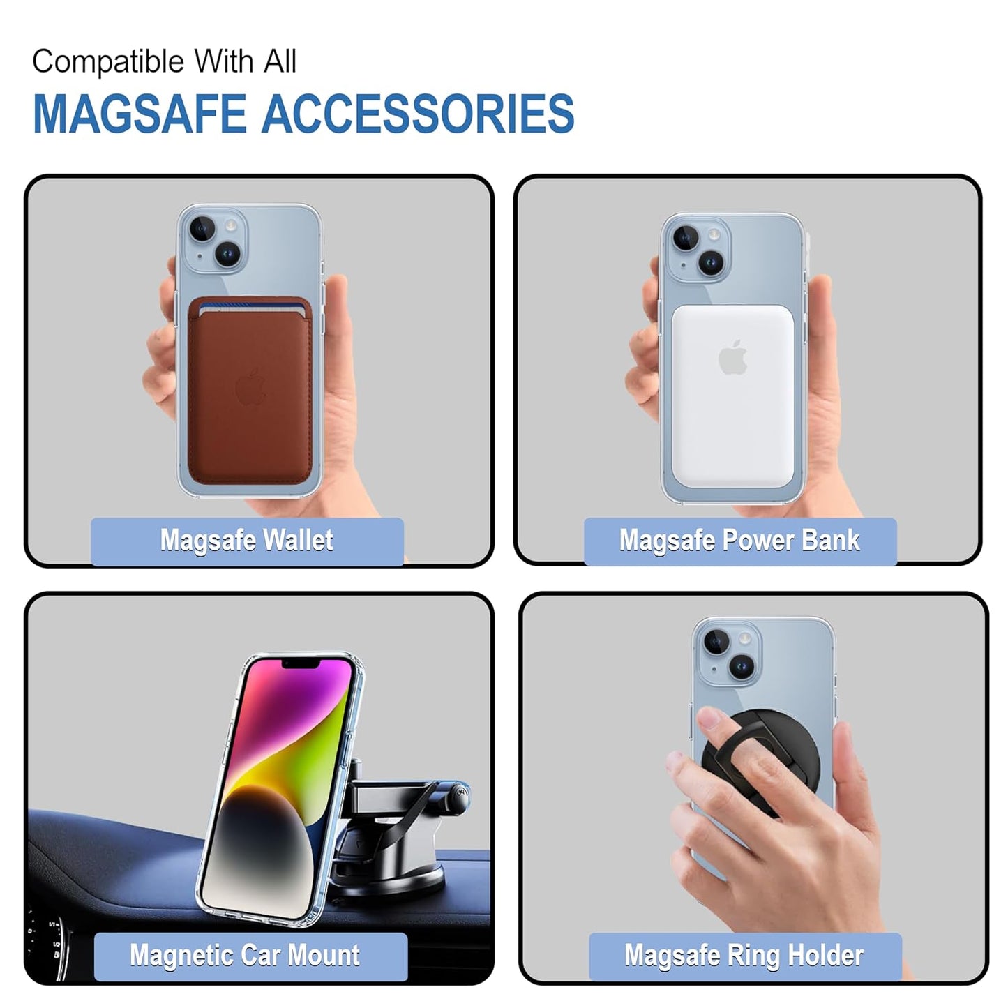 AIG Magfit Case for iPhone 14 Plus – MagSafe Compatible, Transparent & Shockproof