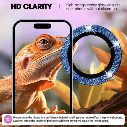 AIG iPhone 16/16 Plus Camera Lens Protector – Bling Glitter Blue