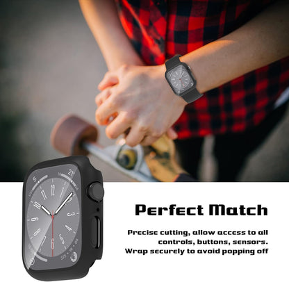 AIG Bumper Hard Case with Tempered Glass for Apple Watch Compatible with Series 6/5/4, 40mm Ultra-Thin Protective Cover with iWatch Screen Protector - Black (01 PACK)