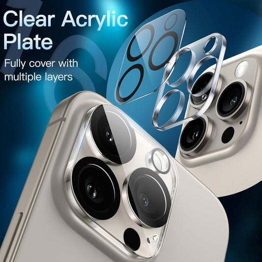 AIG Camera Lens Protector for iPhone 16 Pro/16 Pro Max (3-Pack, HD Clear, 9H Glass)