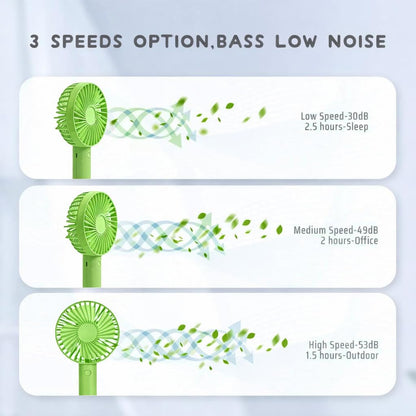 Rechargeable Mini Fan | USB Portable Handheld Cooling Fan with Stand, High Speed Personal Desk & Travel Fan