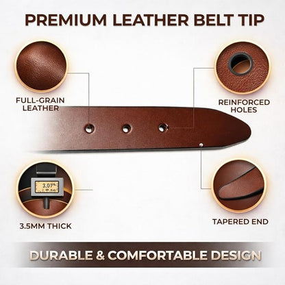 Premium Men's Genuine Leather Belt – Classic Pin Buckle Casual & Formal Waist Belt for Jeans, Trousers & Office Wear (Brown)