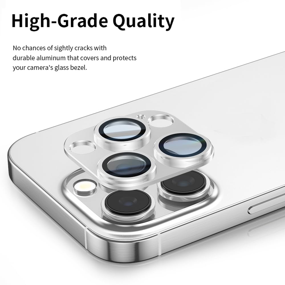 AIG 2 Pack Camera Lens Protector for iPhone 16 Pro/16 Pro Max – Sapphire Glass, Gray