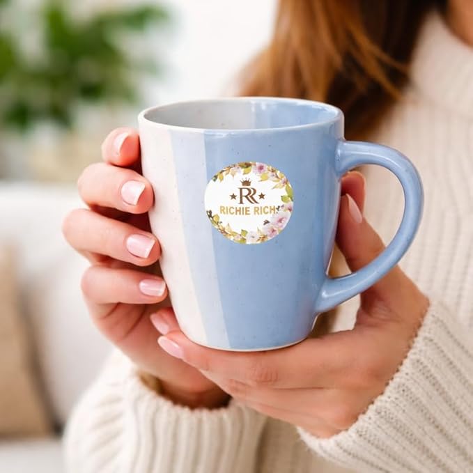 Ceramic Mug Set of 2 Matching Coffee Cups Premium Ceramic Tea Coffee Mug Set for Home Kitchen Office Stylish Drinking Cups for Tea Coffee Milk Hot Beverages | Blue