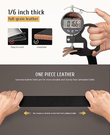 Creature Formal/Casual Black Color Genuine Leather Belts For Men (Length- 46 inches||40MM||BL-040-BLK) (BLACK)