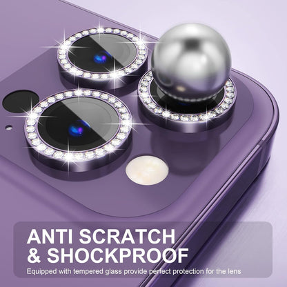 AIG iPhone 14 Pro/14 Pro Max Camera Lens Protector Bling – Purple Diamond