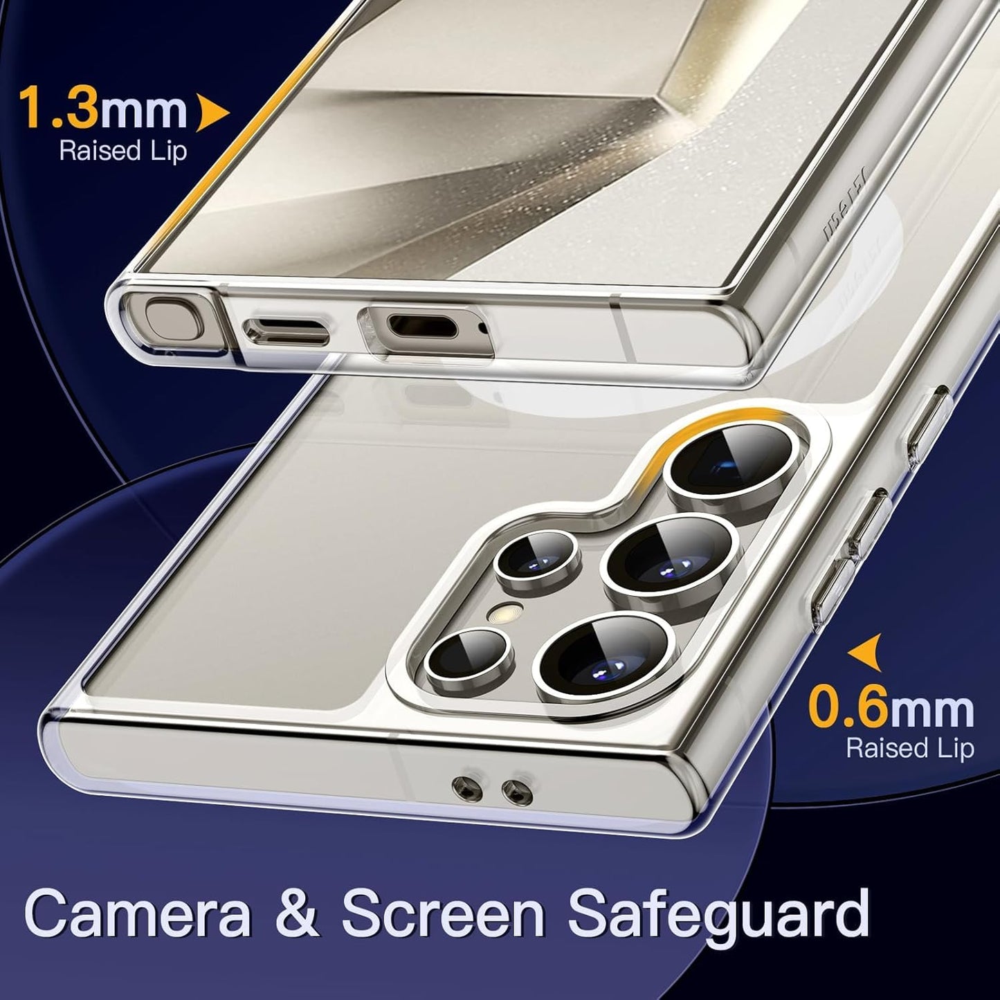 AIG Magnetic Case for Samsung S24 Ultra – Clear Shockproof Cover