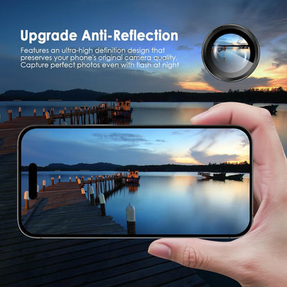 AIG Camera Lens Protector for iPhone 17 Pro / Pro Max – 9H Tempered Glass with Metal Ring, Scratch Resistant, HD Clear (BLACK)
