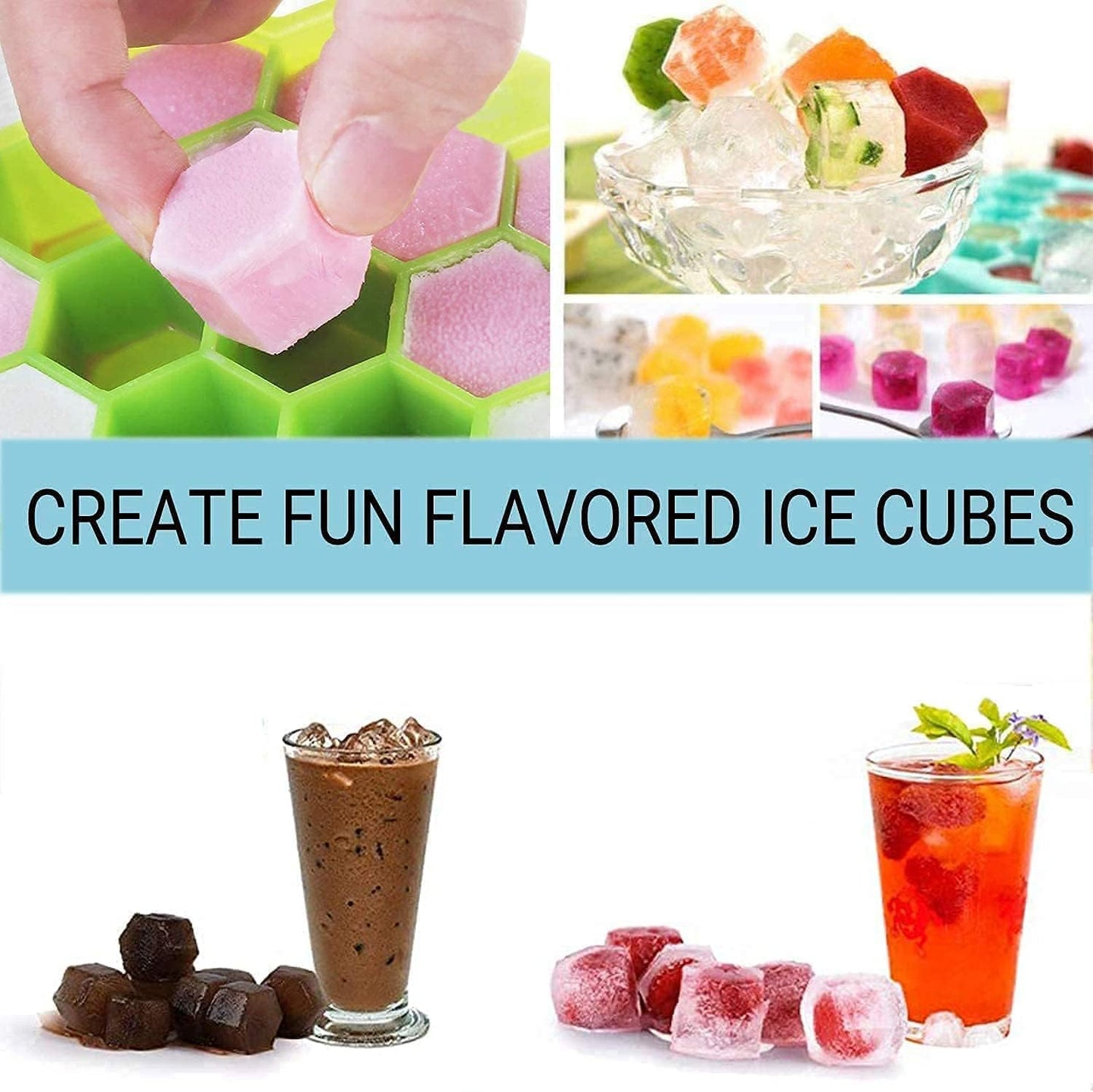 AIG Honey Cone Ice Cube Tray with Lid – Pack of 3, Freezer Safe