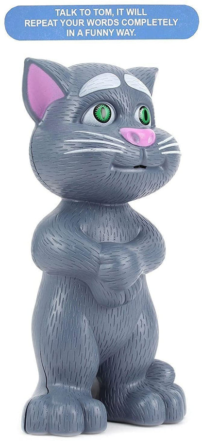 AIG Talking Tom Cat Toy for Kids | Voice Repeating Talking Cat with Songs & Stories | Interactive Funny Sound Toy – Black