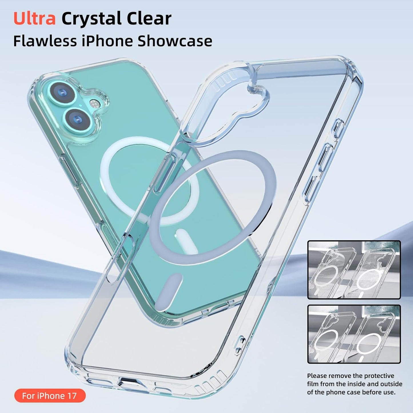 AIG Clear Hybrid Case for iPhone 17 – MagSafe, Shockproof, Transparent Cover