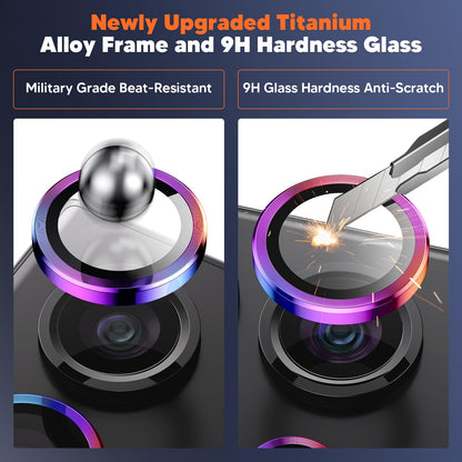 AIG Galaxy S24 Ultra Camera Lens Protector – 9H Tempered Glass, Case-Friendly (Colorful)