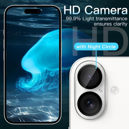 AIG Camera Lens Protector for iPhone 16/16 Plus (3-Pack) – 9H Tempered Glass, HD Clear, Anti-Scratch, Case Friendly