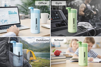 Stainless Steel Vacuum Insulated Water Bottle | Double Wall Leakproof Thermos Flask | Hot & Cold Water Bottle with Carry Handle | Reusable Travel Bottle for Office, Gym, School & Outdoor