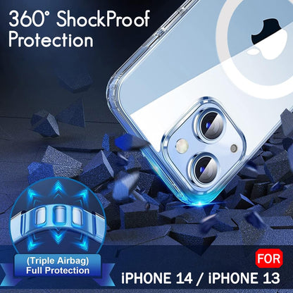 AIG MagSafe Clear Case for iPhone 13 / 14 – Transparent Back Cover with Camera Protection