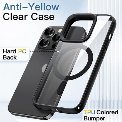 AIG Magnetic Case for iPhone 14 Pro Max – Clear Back Black Frame