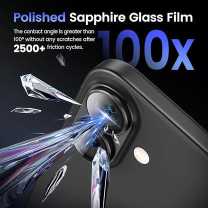 AIG Camera Lens Protector for iPhone 16 / 16 Plus – Tempered Glass with Metal Frame - Black Joint